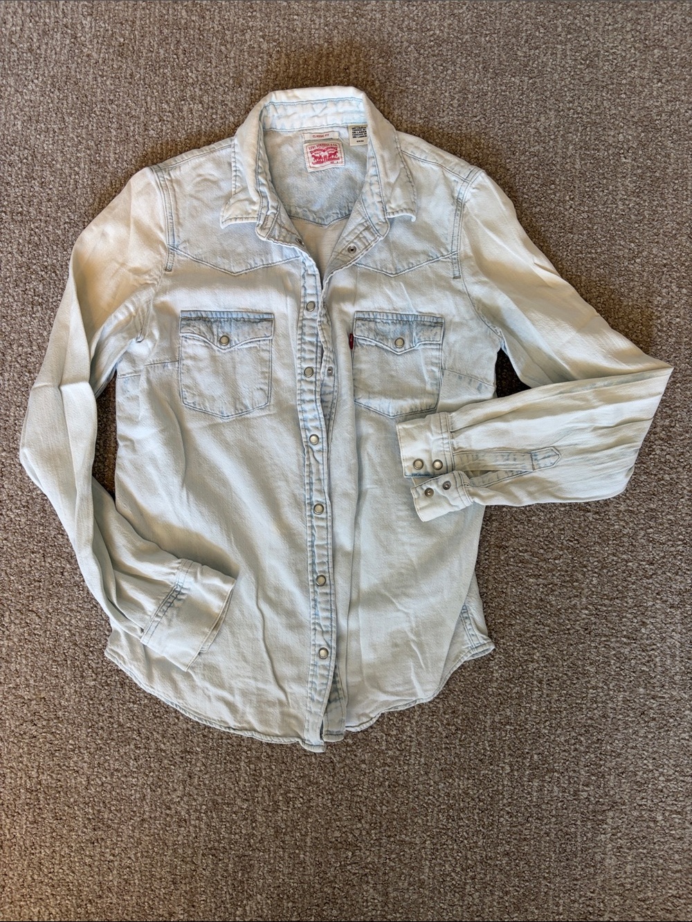 Levi's Light Blue Denim Button-Down Shirt for Kids